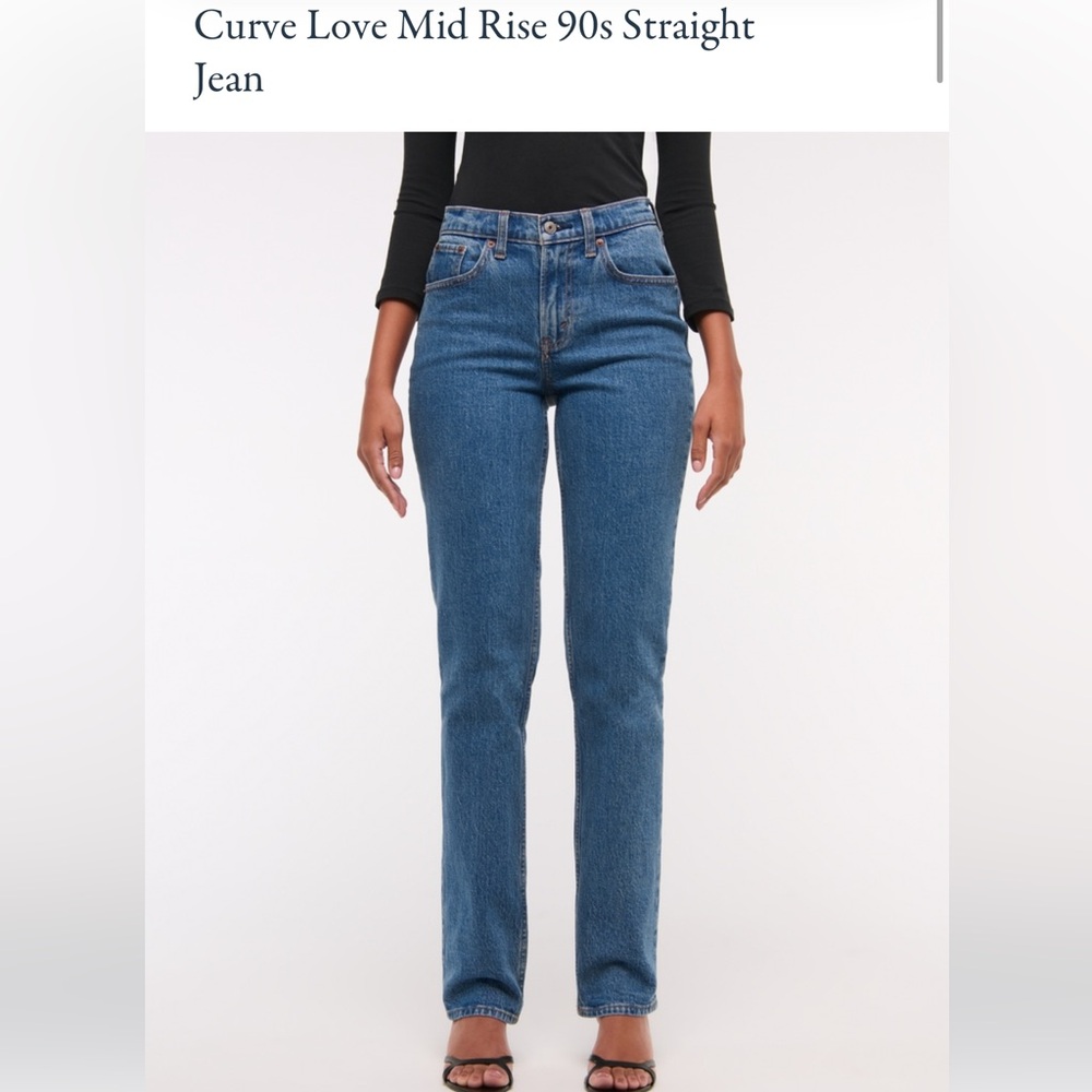Abercrombie Mid Rise Curve Love 90s Straight Jean NWT 26 short